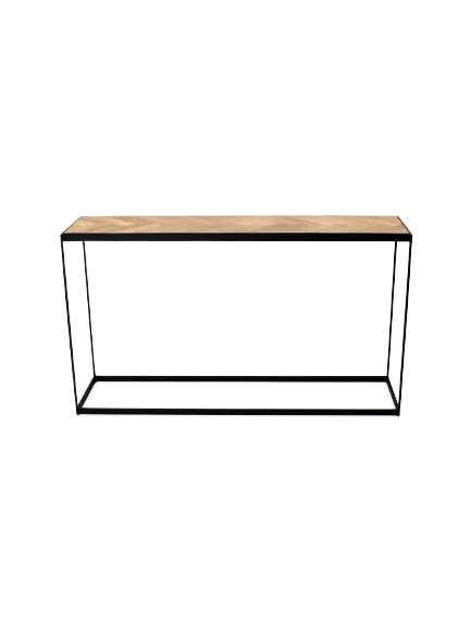 Zander Console in Chevron Natural Oak
