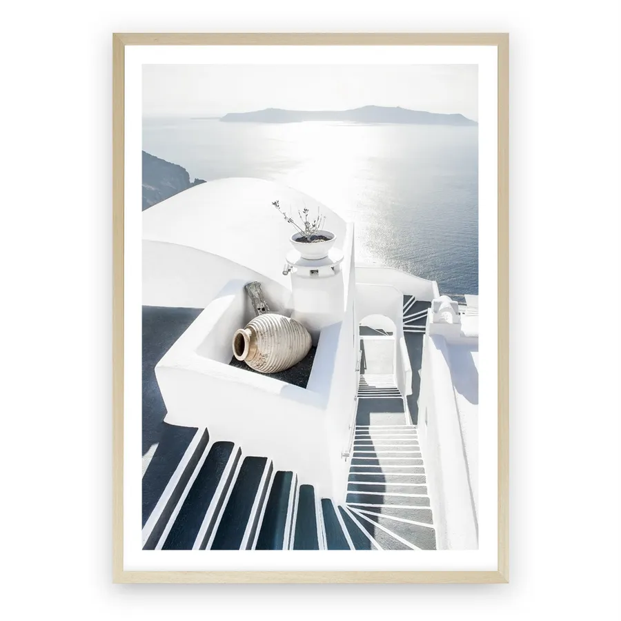 Santorini Staircase Photo Art Print