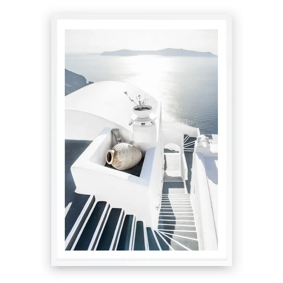 Santorini Staircase Photo Art Print