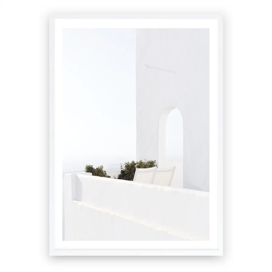 Santorini Balcony Photo Art Print