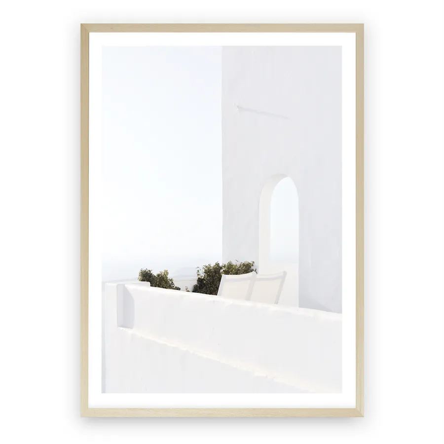 Santorini Balcony Photo Art Print