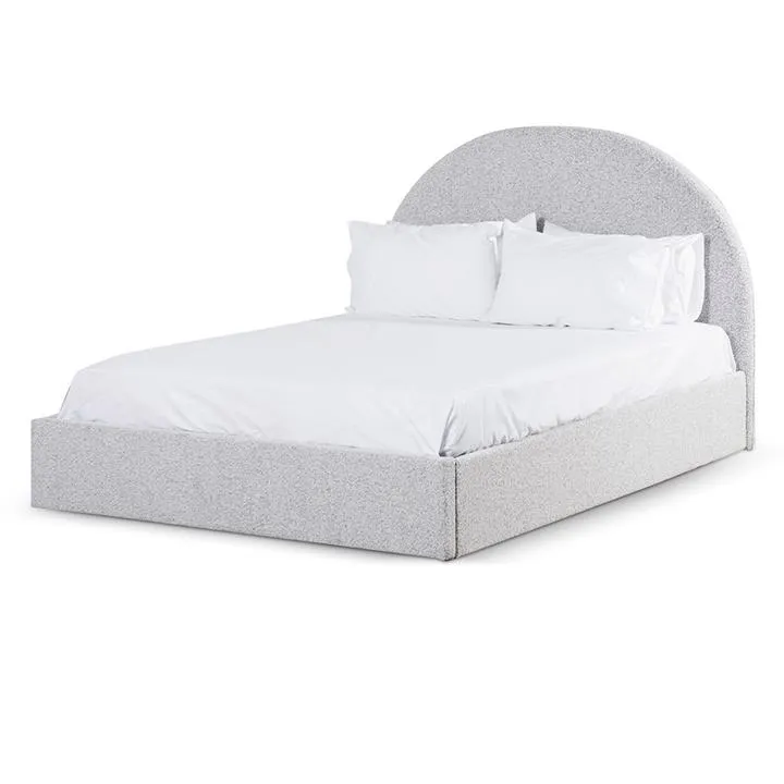Antonia Queen Bed Frame - Cloudy Pepper Boucle with Storage by Interior Secrets - AfterPay Available