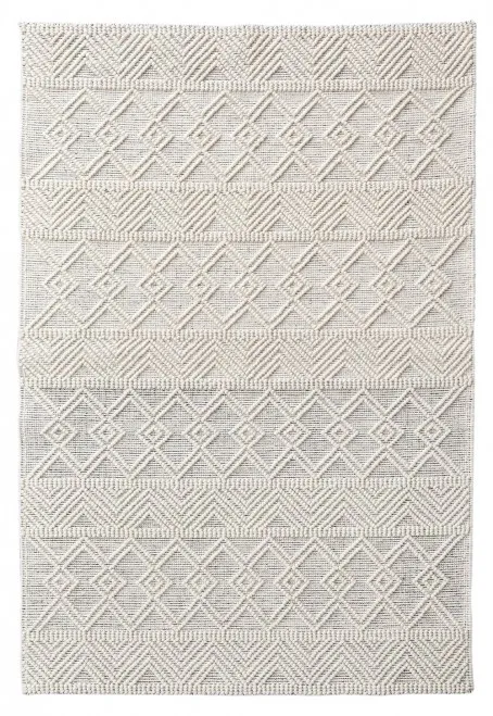Memphis Stitch Wool Rug | Ivory