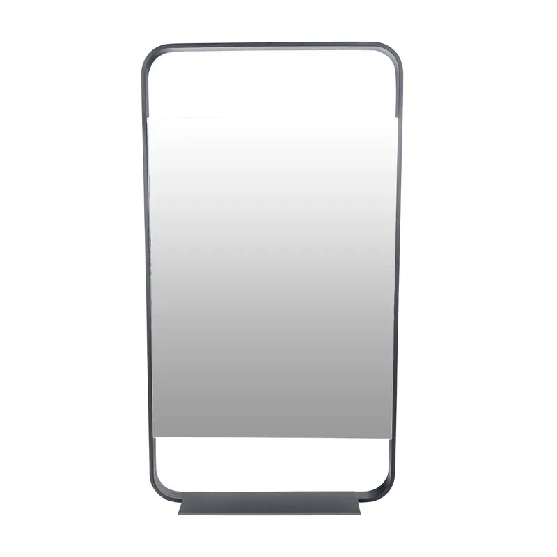 Luxe Lyon Matt Black Metal Frame Bathroom Mirror - 55cm x 100cm