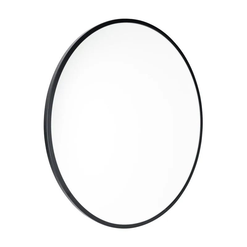 Luxe Madrid Black Round Metal Frame Bathroom Mirror - (600mm or 800mm) 600mm / 60cm Diameter