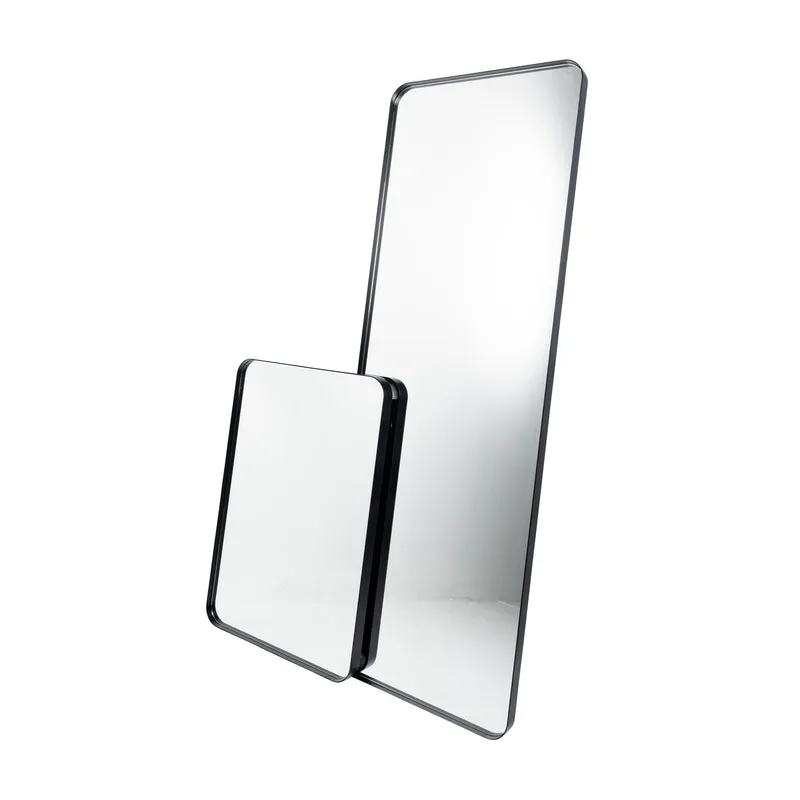 Luxe Sienna Matt Black Metal Frame Bathroom Mirror - 2 Sizes 750mm x 500mm