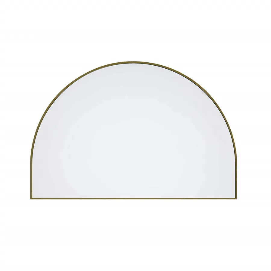 Arch Metal Framed Bathroom Mirror Satin Brass Gold - 100cm x 150cm
