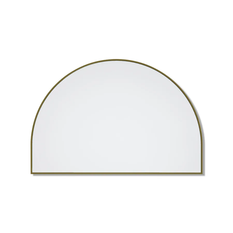 Arch Metal Framed Bathroom Mirror Satin Brass - 80cm x 120cm
