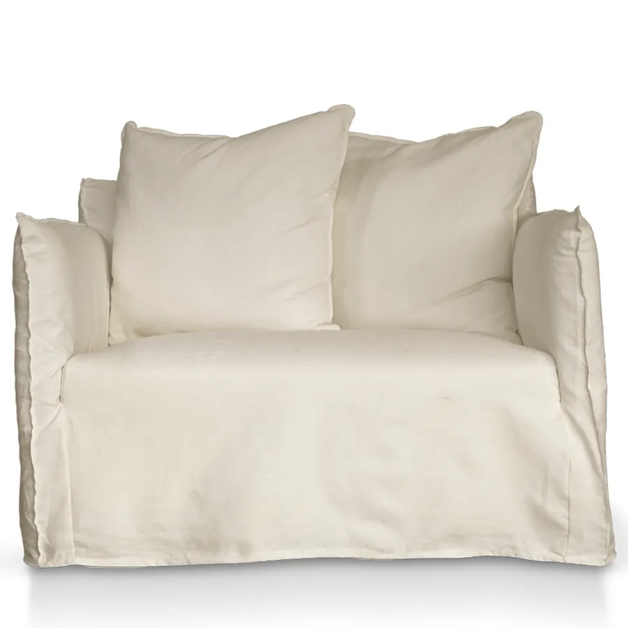 Como Linen Darling Sofa Cover Oatmeal -1.5 Seater