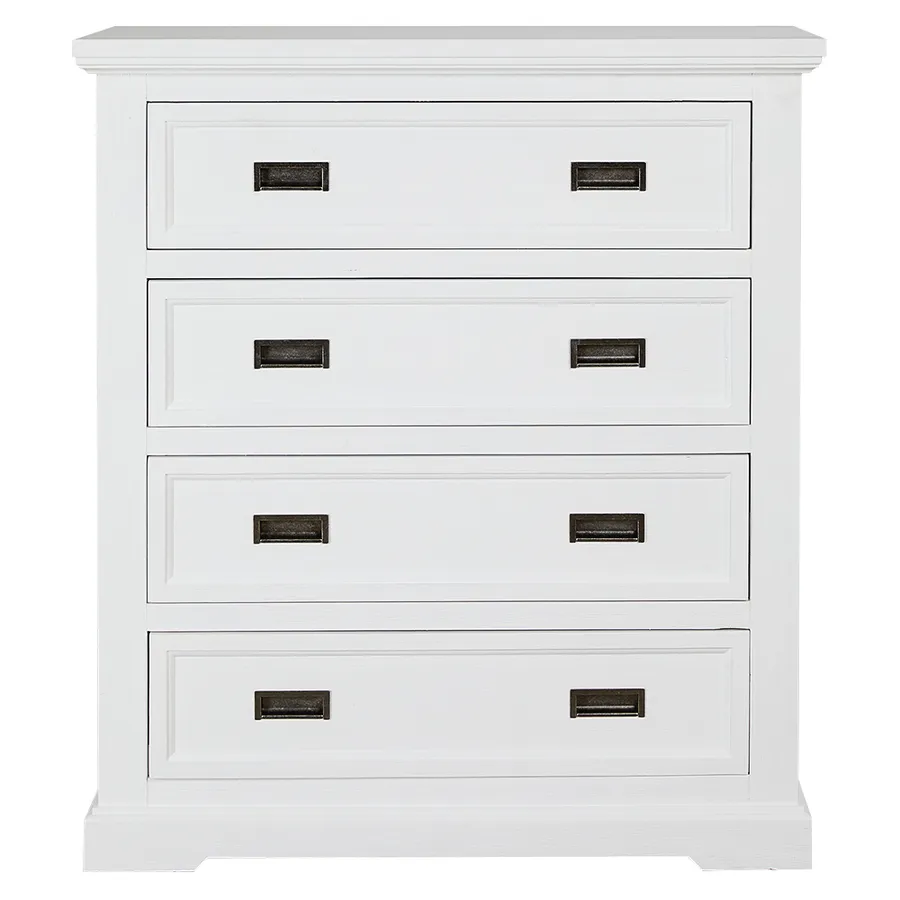 Aspen Tallboy Brushed White - 4 Drawer