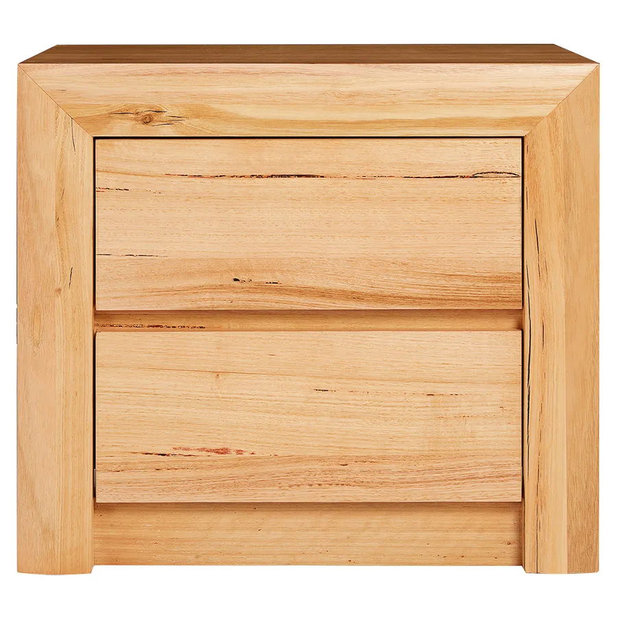 Bellambi Natural Messmate Bedside Table - 2 Drawer