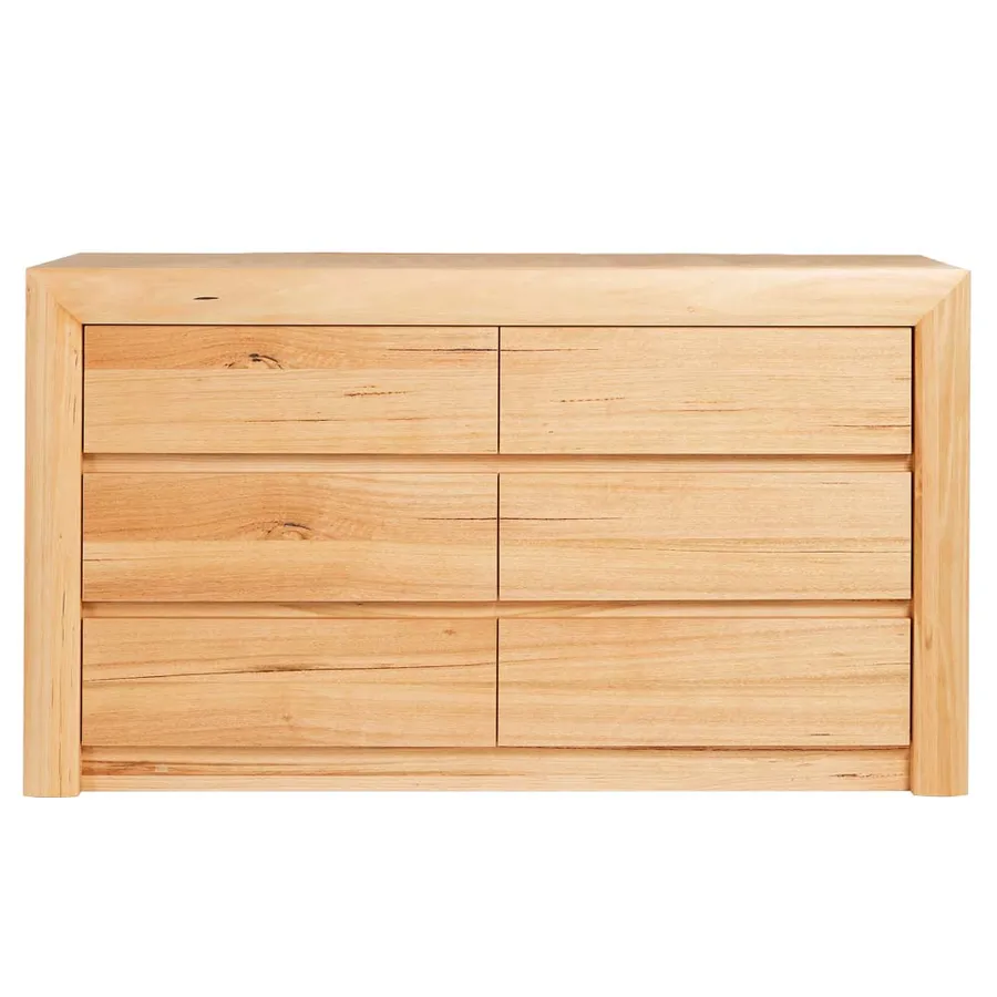 Bellambi Natural Messmate Dresser - 6 Drawer