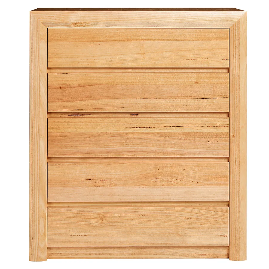 Bellambi Natural Messmate Tallboy - 5 Drawer