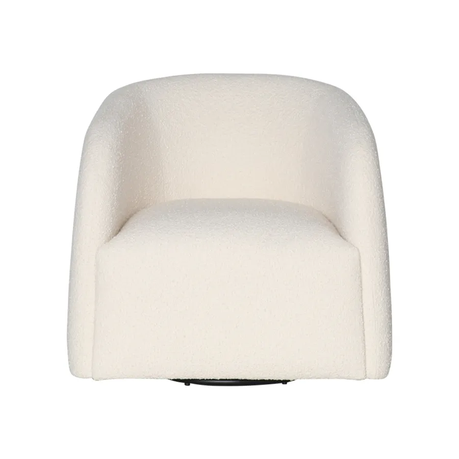 Decker Boucle Ivory Swivel Chair