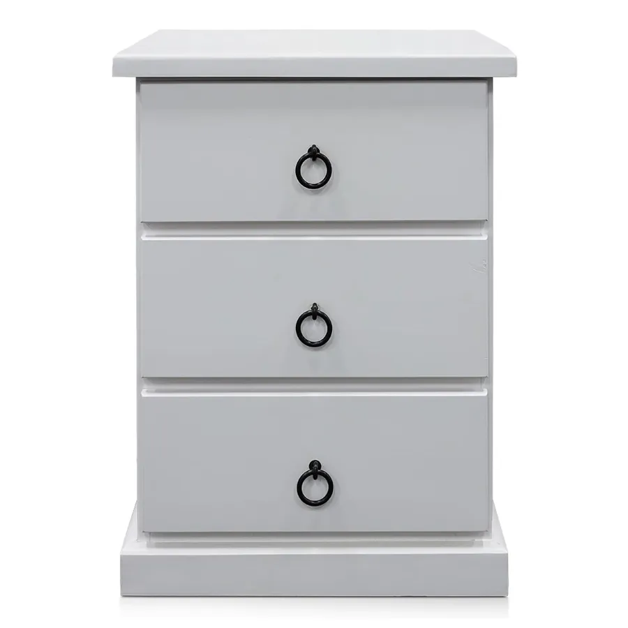 Coventry Bedside Table White - 3 Drawer