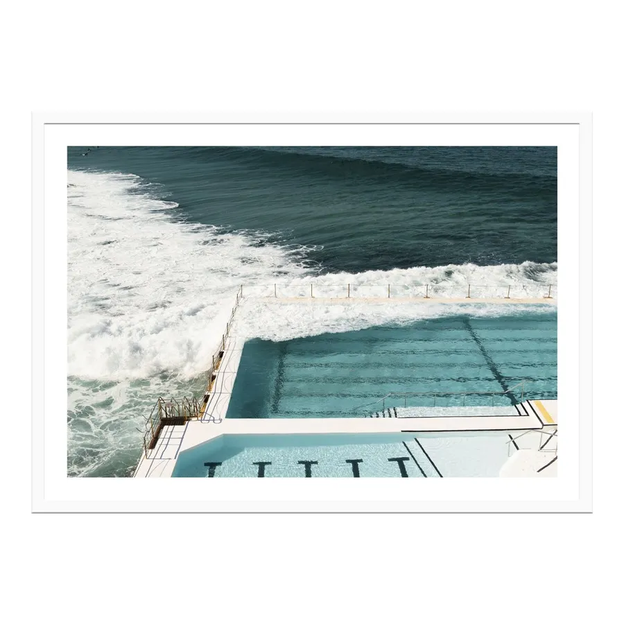 Bondi Blues Framed Print  - 120cm x 86cm