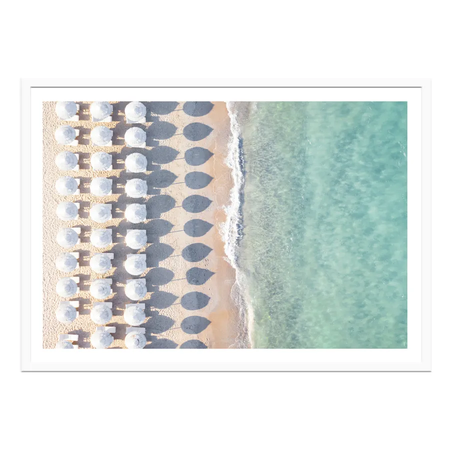 Summer Umbrellas Framed Print  - 100cm x 70cm