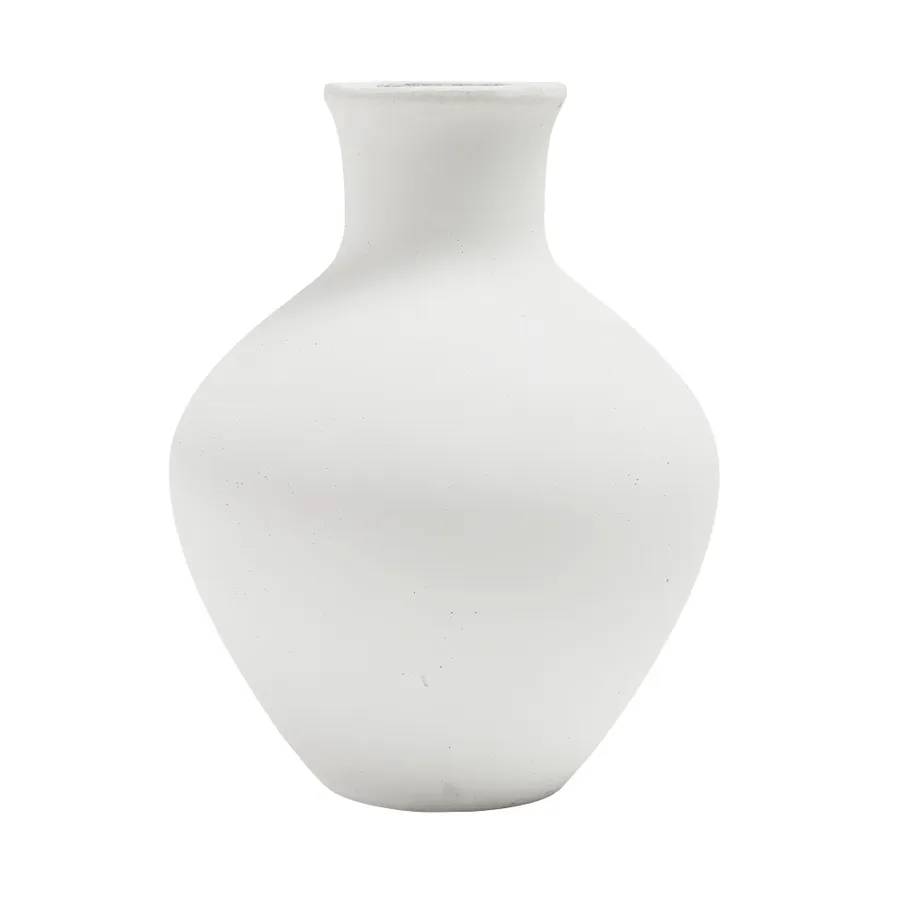 Corfu Vase White Concrete - 25cm Dia