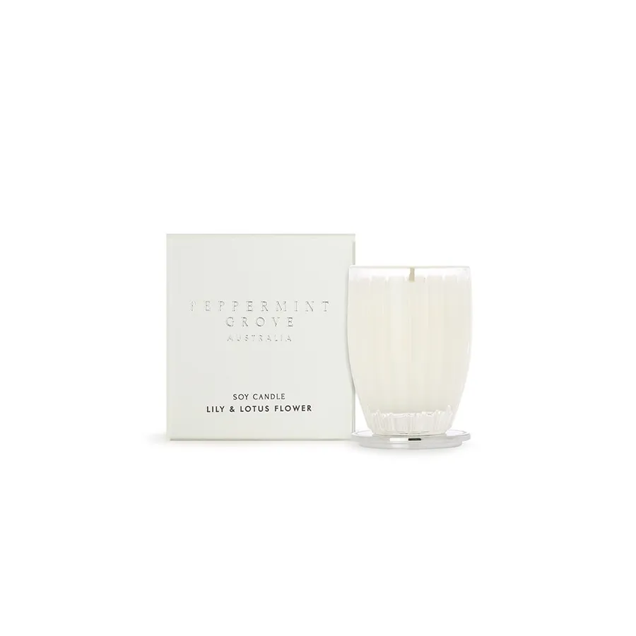 Peppermint Grove Lily & Lotus Flower Small Soy Candles - 60g