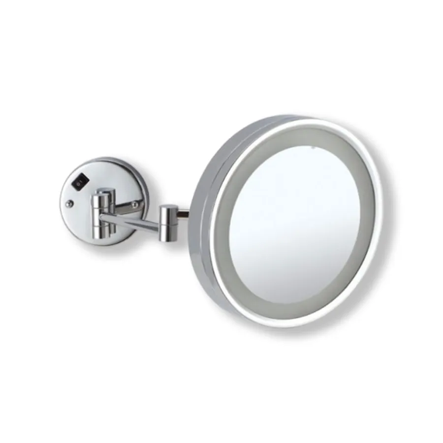 Wall Mounted Round Shaving/Make Up Mirror LED Light 3x Magnification 25cm Plug In