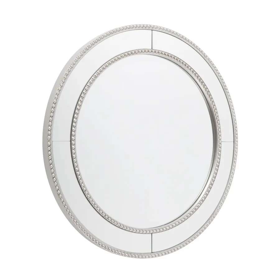 Zanthia Silver Beaded Round Mirror 60cm