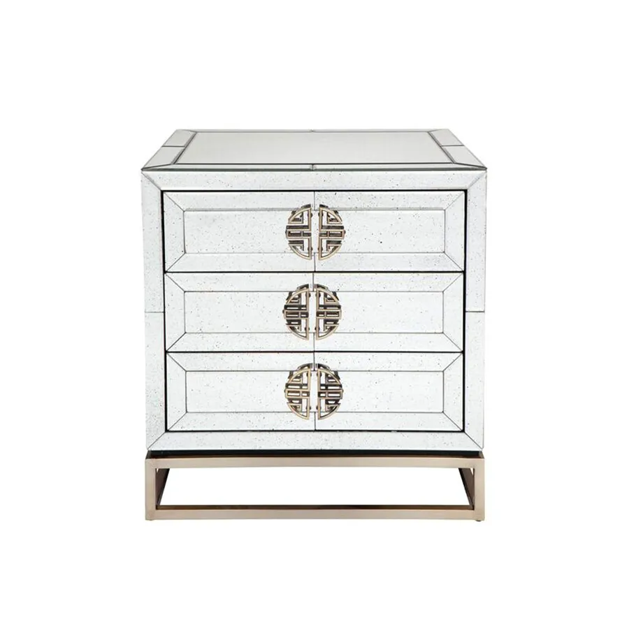 Jester Antique Mirror Bedside Table 60cm
