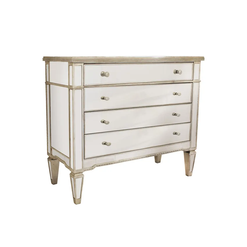 Glamorous Mirrored 4 Drawer Chest 108cm x 48cm x 89cm