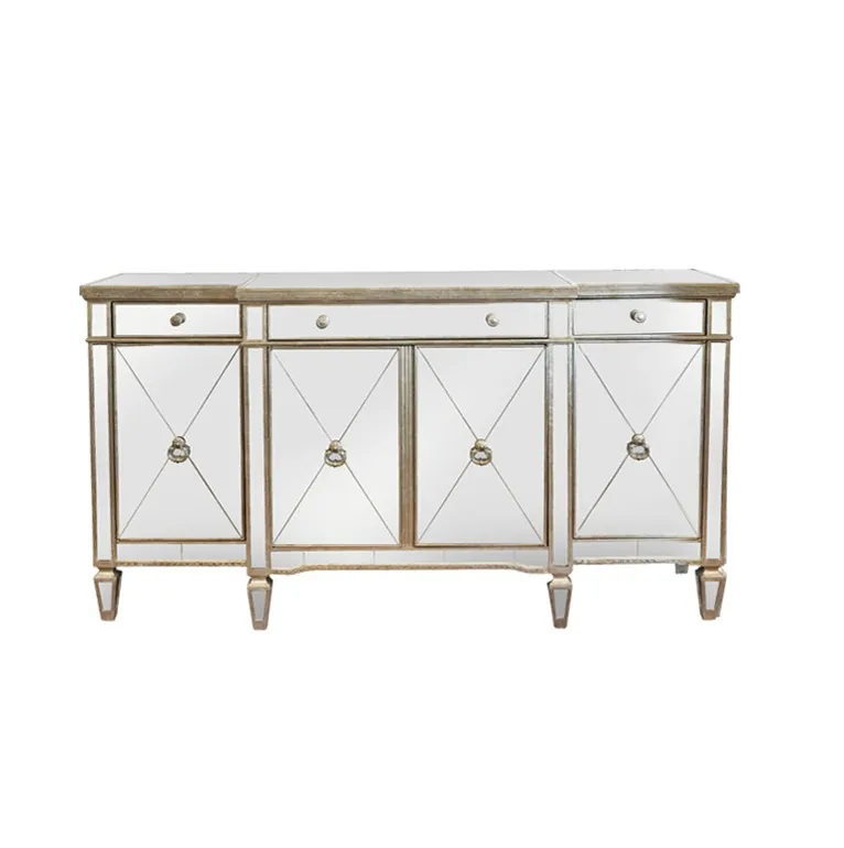 Antique Mirrored Sideboard/Buffet 180cm x 51cm x 99cm