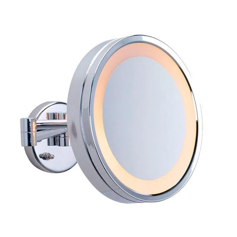 Round Shaving/Make Up Mirror Warm LED Light 3x Magnification 25cm