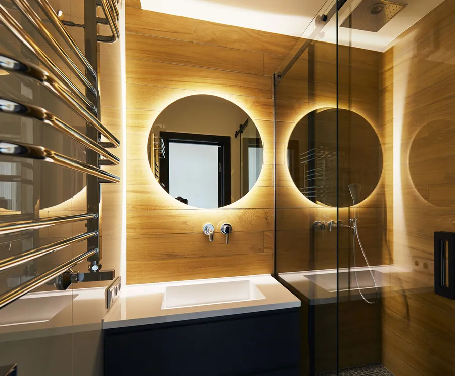 Rear Soft Glow LED Backlit Round Bathroom Mirror Warm/Cool Light - (60cm) or (90cm) 600mm / 60cm Diameter Cool Light
