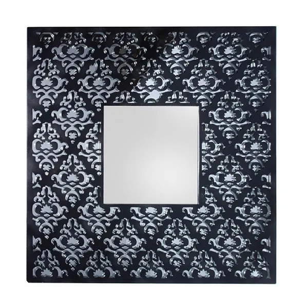 Jali Black Square Wall Mirror 100cm