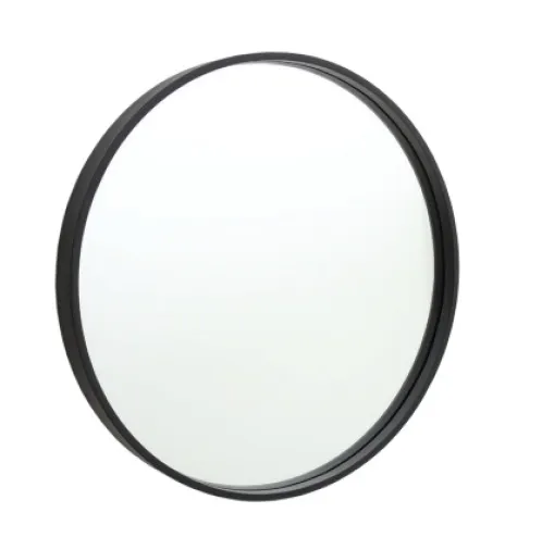 Milan Round Black Metal Frame Bathroom Mirror - (60cm) or (90cm) 600mm / 60cm Diameter No Demister
