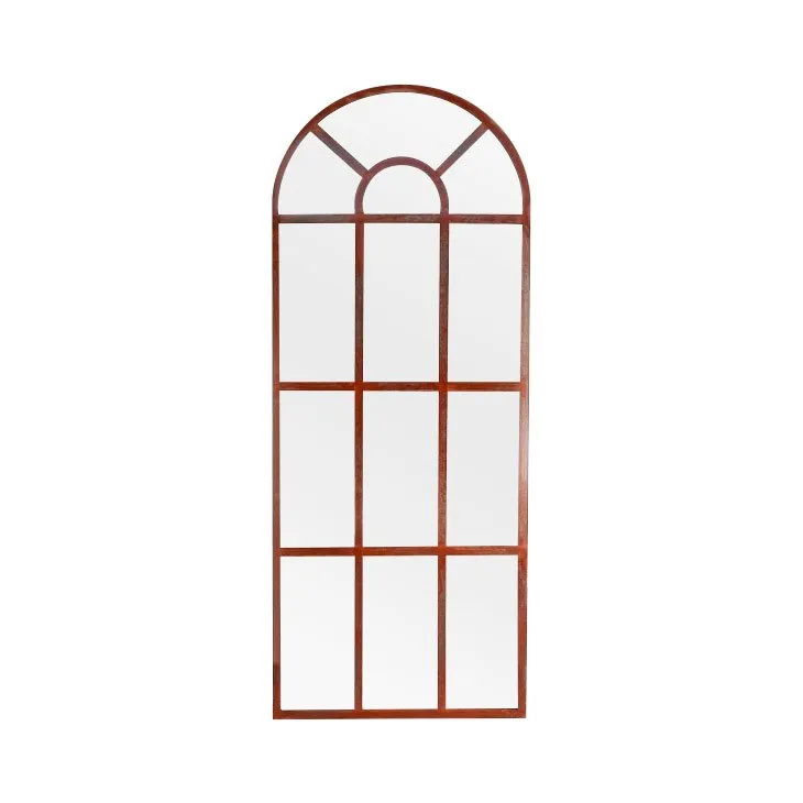 French Door Arched Mirror with Rusted Frame - Outdoor Range - (220 cm x 80 cm) Large: 2200mm x 800mm