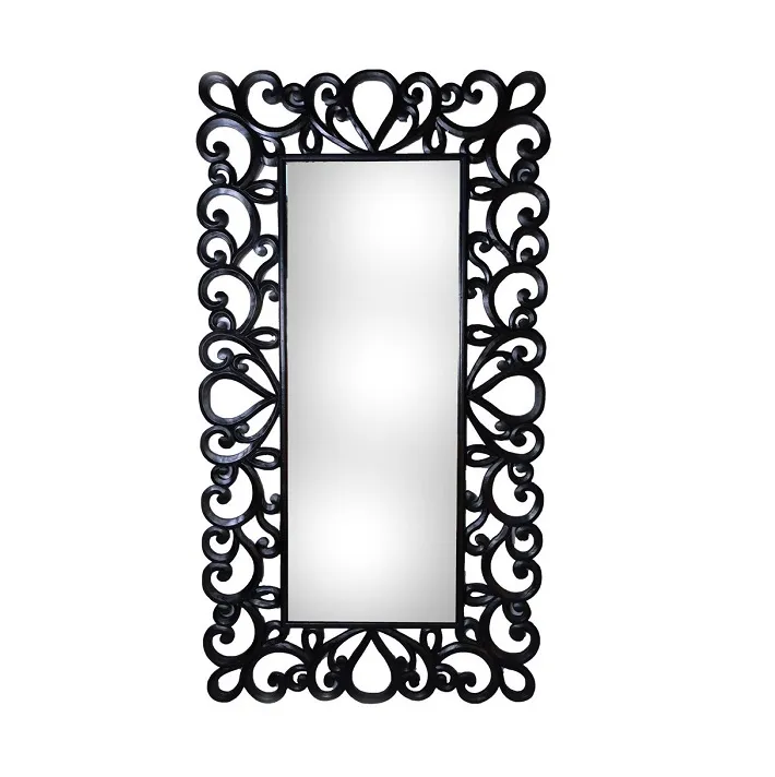 Almora Large Hand Carved Mirror in Black or White 220cm x 120cm Black