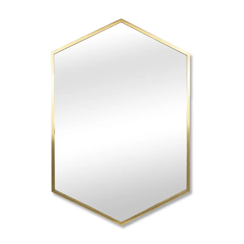 Luxe Florence Brushed Brass Metal Bathroom Mirror - 50cm x 75cm