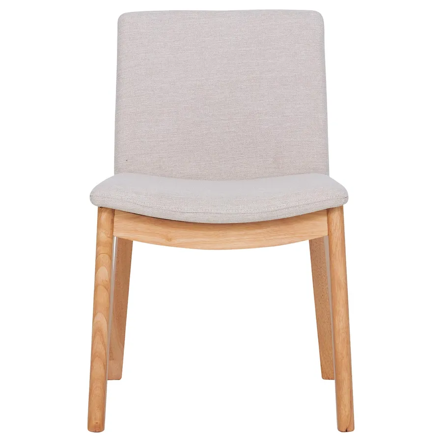 Everest Dining Chair in Beige Fabric / Clear