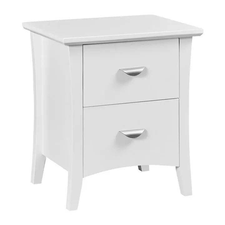 Milson Poplar Timber Bedside Table, White