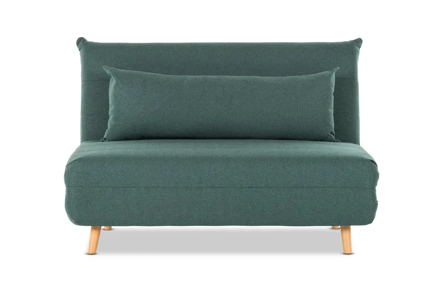 Bishop Modern 2 Seat Sofa Bed, Green Fabric, by Lounge Lovers