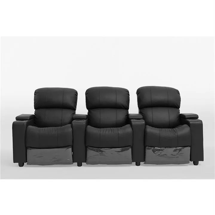 Sophie Leather 3 Seater Theatre Push Back Recliner Lounge Suite