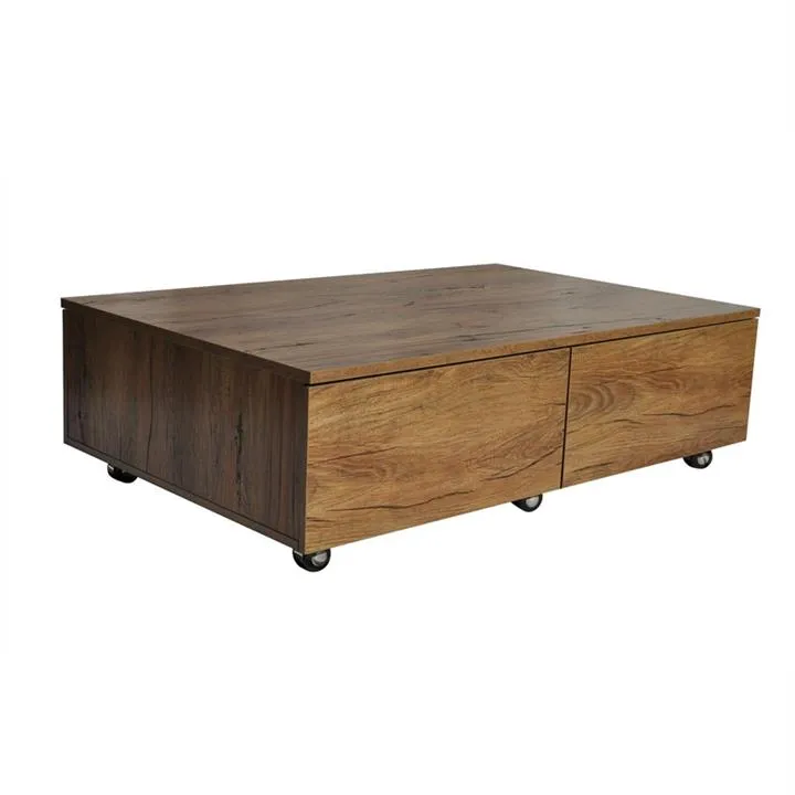 Heidi 4 Drawer Coffee Table, 120cm, Antique Oak by OTSGN Imports