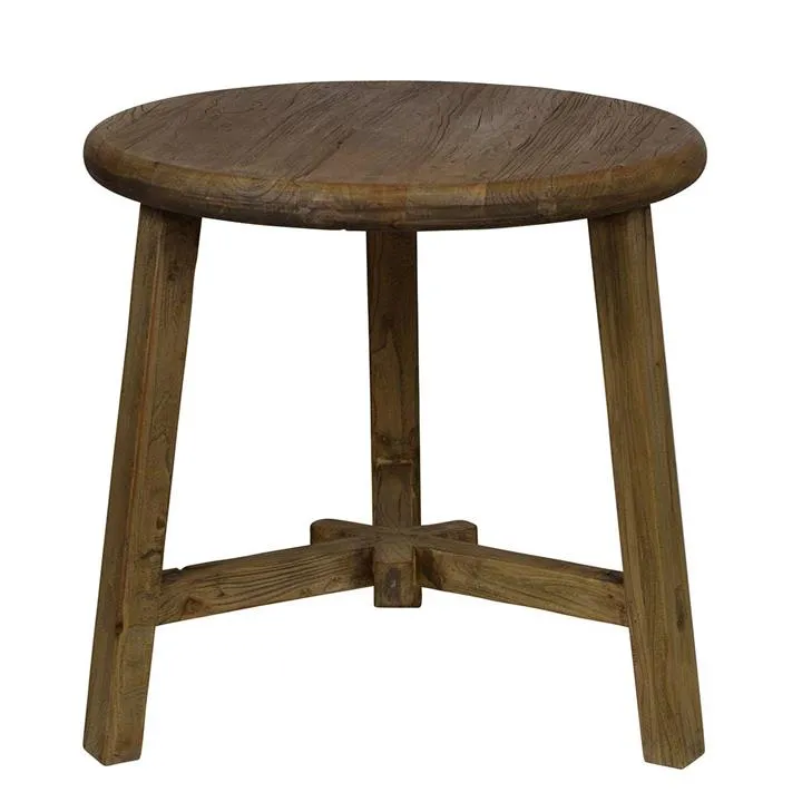 Madrid Recliamed Elm Timber Round Side Table
