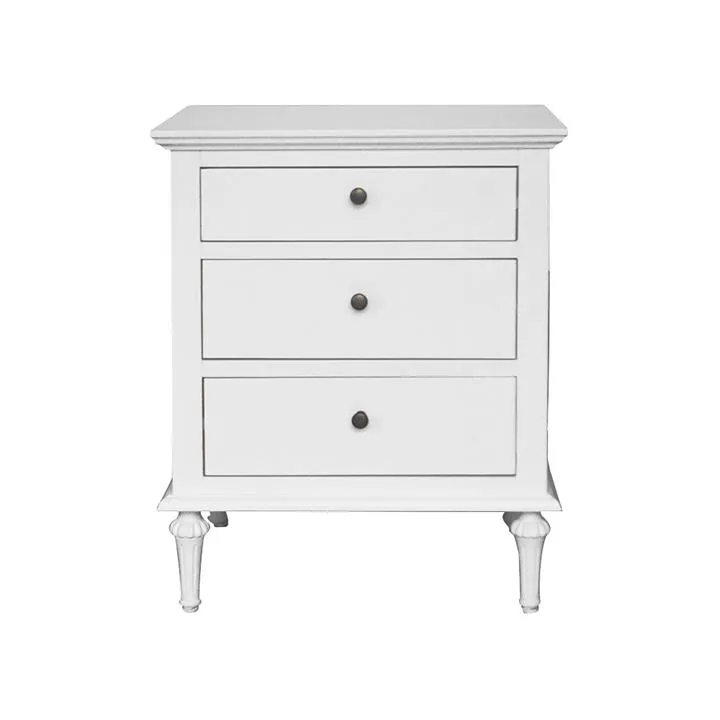 Emmerson II Birch Timber Bedside Table, Small, Matt White