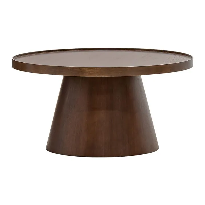 Adan Round Coffee Table, 80cm, Walnut