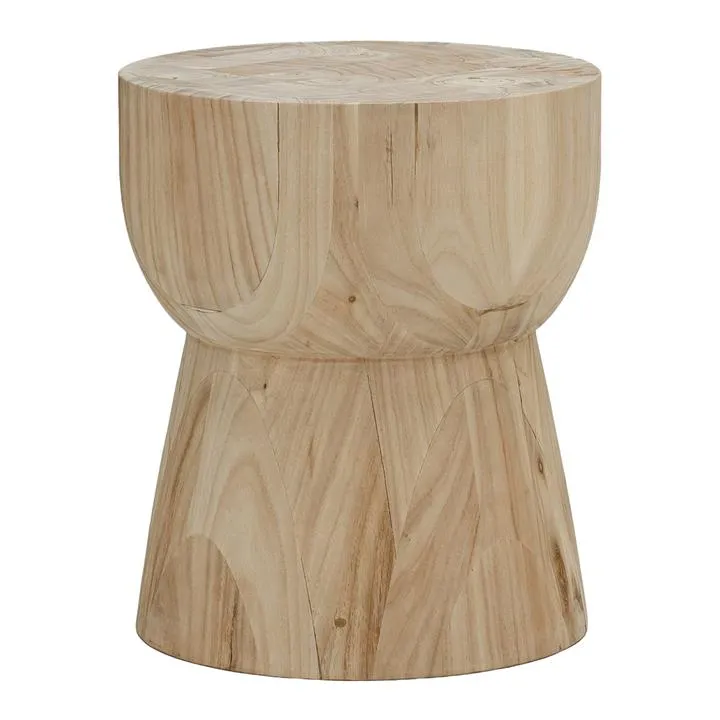 Corky Mindi Wood Eggcup Stool / Side Table, Natural