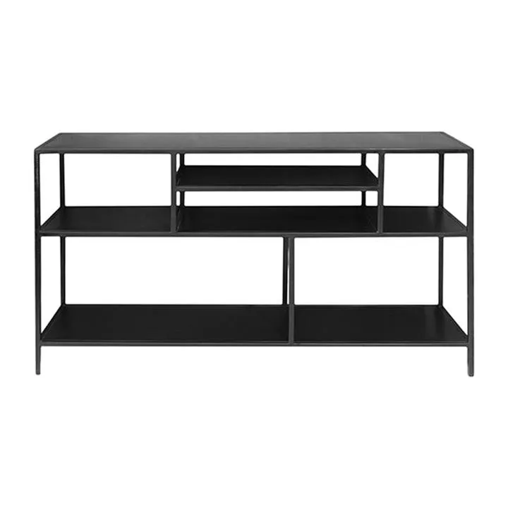Stansbury Iron Staggered Low Display Shelf / Console Table, 130cm