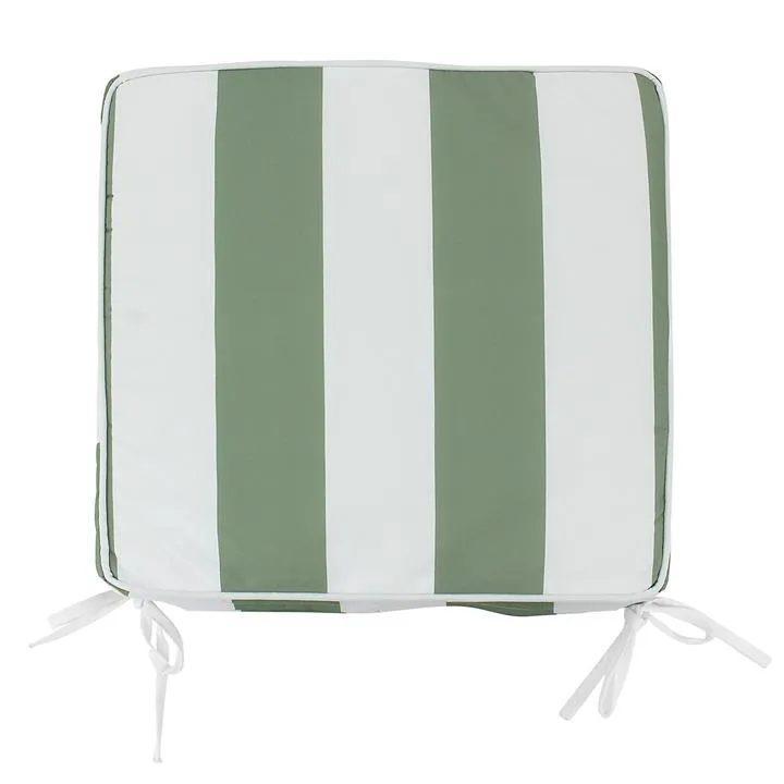 Minell Stripe Outdoor Seat Pad, Olive
