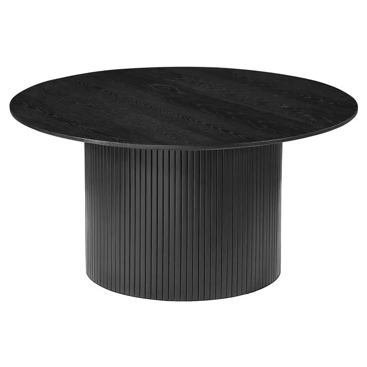 Blanco Wooden Round Coffee Table, 90cm, Black