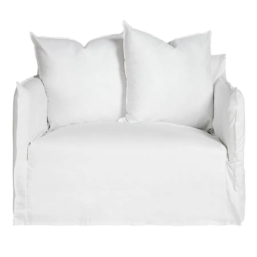 Como Linen Darling Chair White - 1.5 Seater