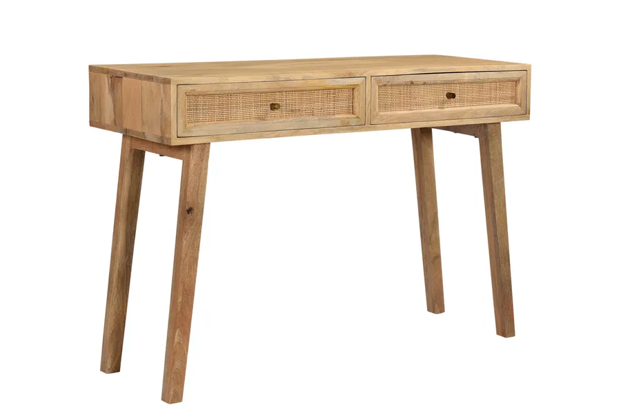 Tulum Mango Wood and Rattan Desk  - 115cm