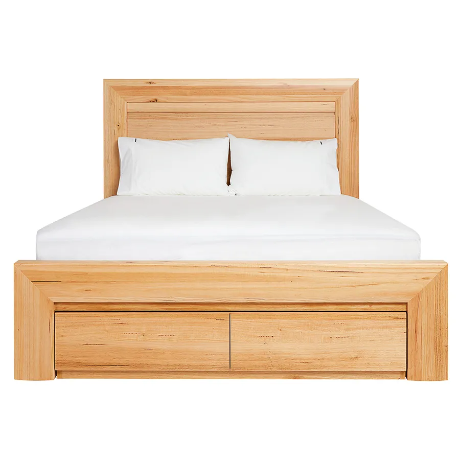 Bellambi Natural Messmate Gas Lift Storage Bed Frame